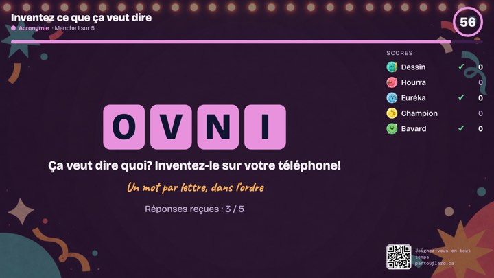 La télé pendant Acronymie : Un mot par lettre