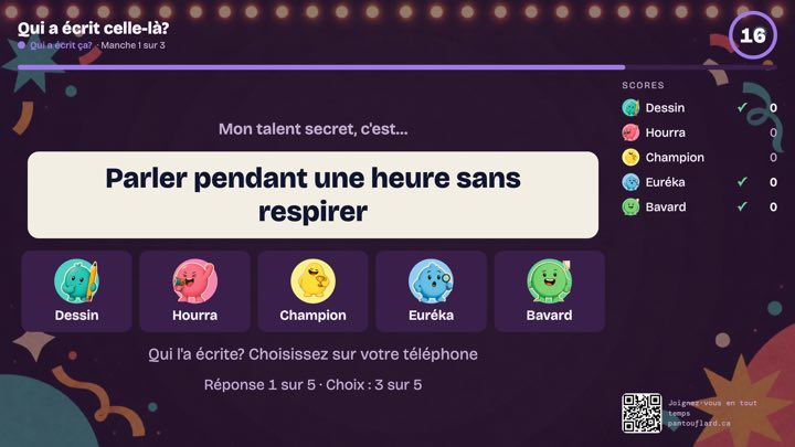 La télé pendant Qui a écrit ça? : Qui a écrit celle-là?
